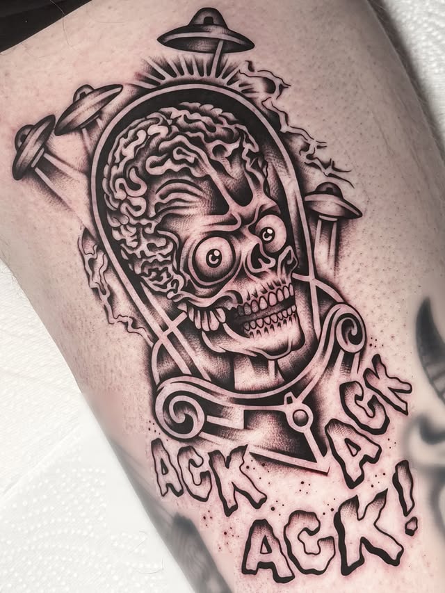 Instagram post by @saschi_mccormack for Hustle Butter. Caption reads: [...] by @cheyenne_tattooequipment....