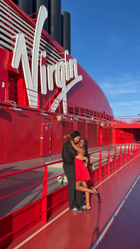 Instagram post by @bashabroad for Virgin Voyages. Caption reads: [...] is my dream date when you go with....