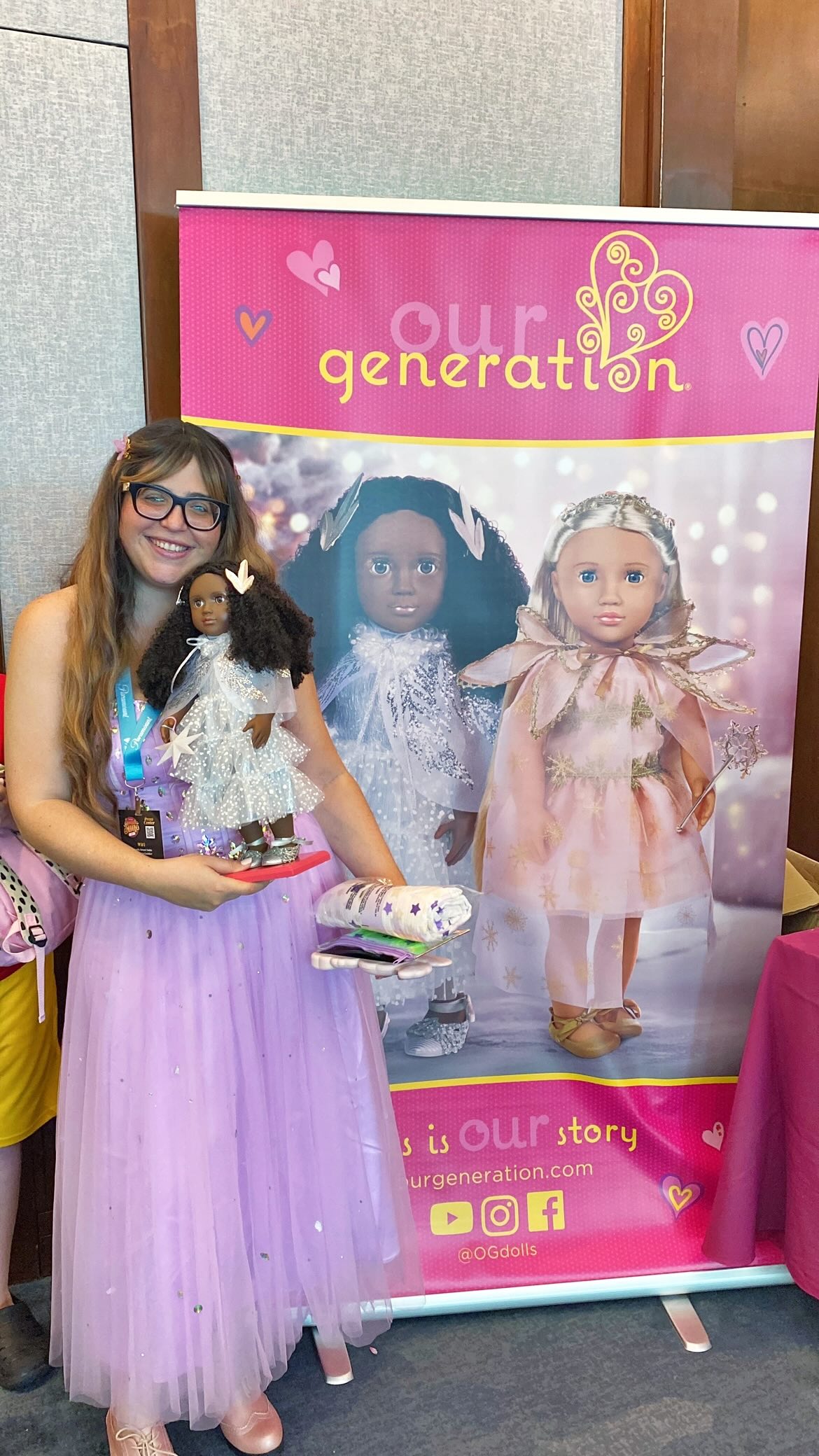 Instagram post by @colytrigg for Our Generation Dolls. Caption reads: I HAVE to tell you about a doll brand that has my....