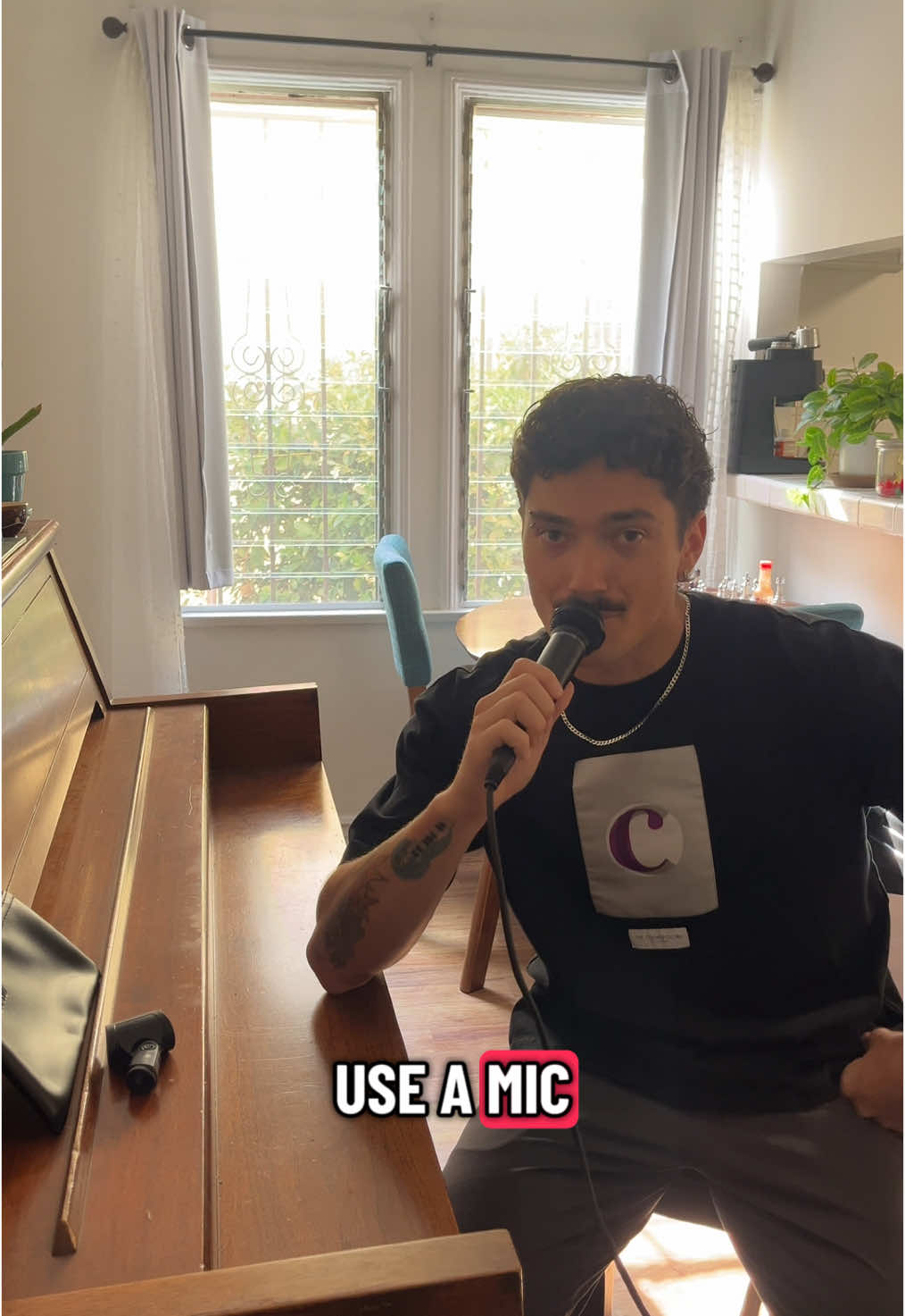 TikTok post by @zini.on.keys for Phenyx Pro. Caption reads: [...] voice until I spoke into this mic. ....