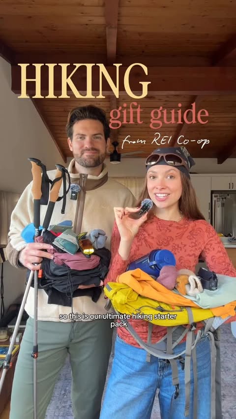 Instagram post by @travelersforgood for REI. Caption reads: ULTIMATE HIKING GIFT GUIDE 🎁🥾 from @rei !! 

We....