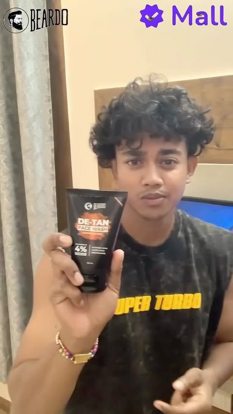 Instagram post by @look_rajat for BEARDO. Caption reads: Beardo D-Tan Face Wash: because your skin [...].
