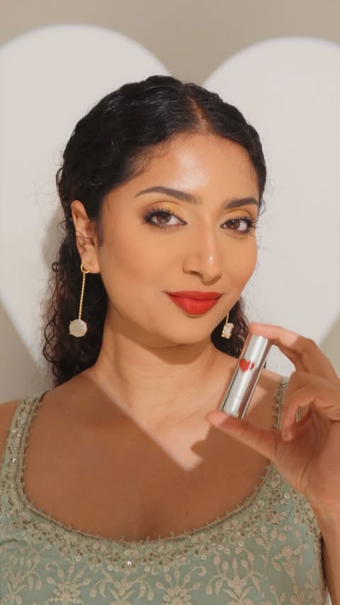 Instagram post by @meha.santosh for Nykaa Cosmetics. Caption reads: [...] for a new go to lipstick, the Nykaa....