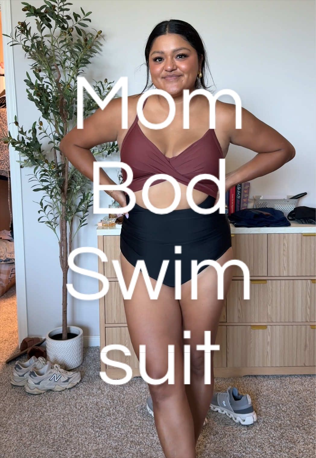 TikTok post by @karlalangeee for Eomenie. Caption reads: @EOMENIE left no crumbs with this swimsuit [...].