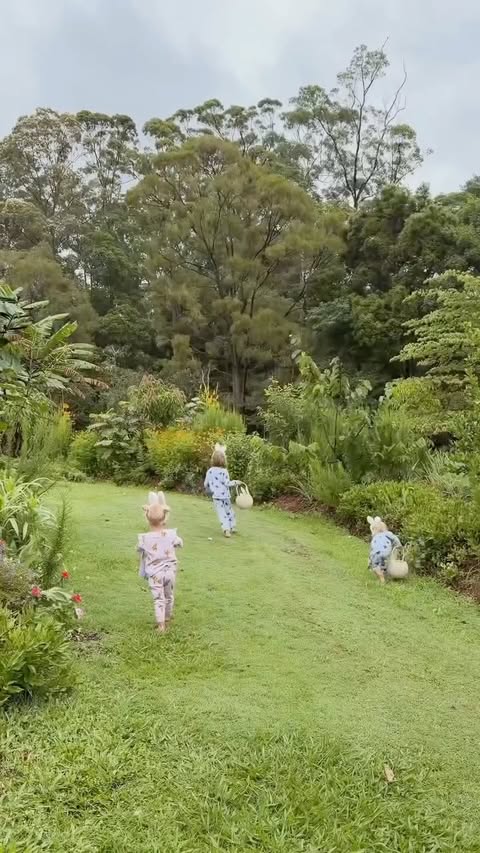 Instagram post by @hannahbeaden for Adairs. Caption reads: Easter morning magic with @adairs 
The kids are....