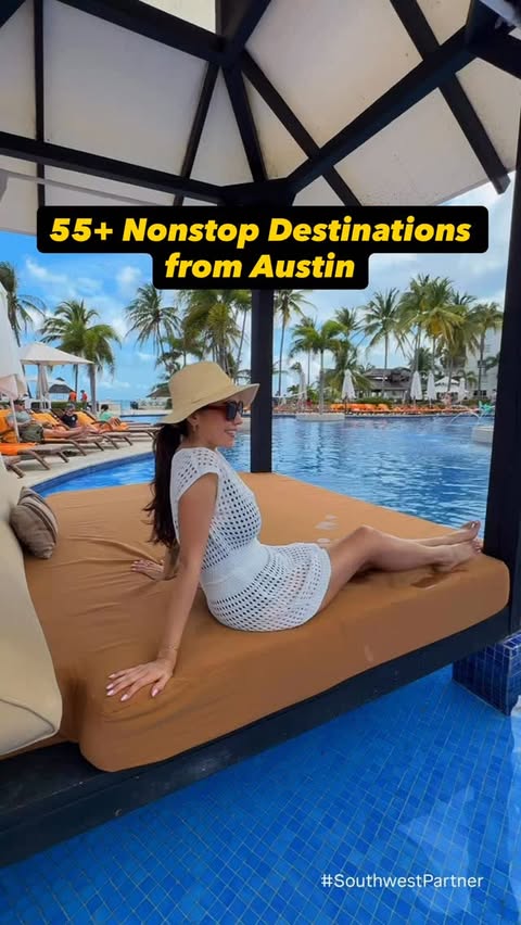 Instagram post by @theaustintourist for Southwest Airlines. Caption reads: You can leave Austin with Southwest Airlines® and....