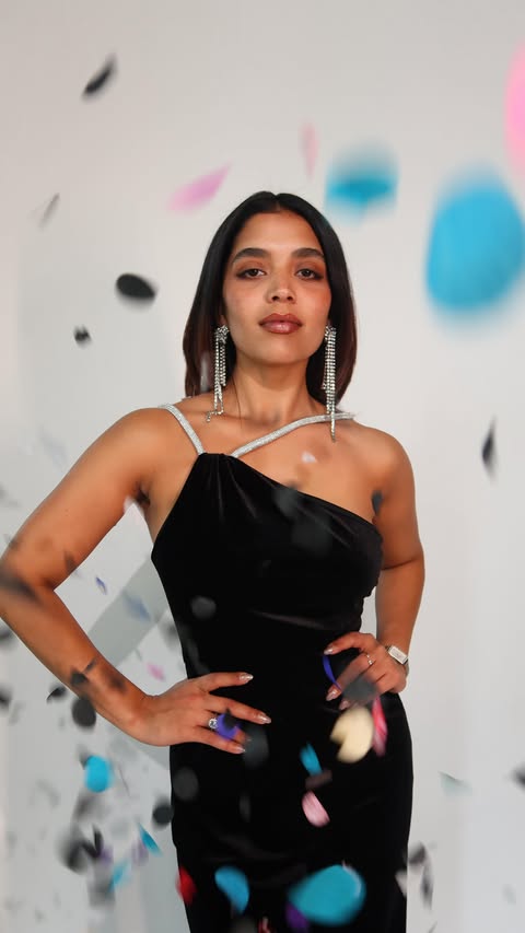 Instagram post by @malvika_aher for Tata CLiQ. Caption reads: Your outfit decides the vibe before you arrive.....