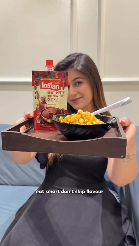 Instagram post by @aanchpunjabi for Kissan. Caption reads: [...] makes every snack irresistible. With Kissan....