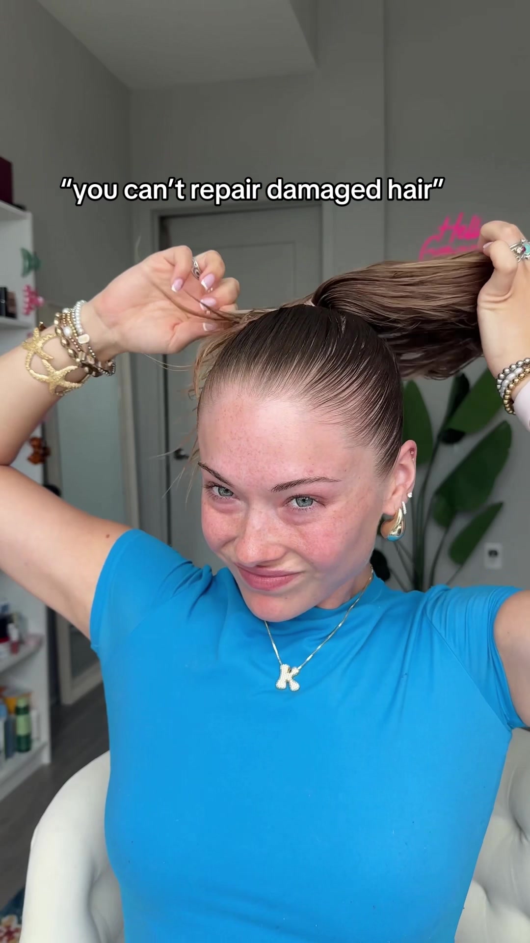 TikTok post by @kayla.ryann for OLAPLEX. Caption reads: [...] my hair SO healthy with the upgraded....