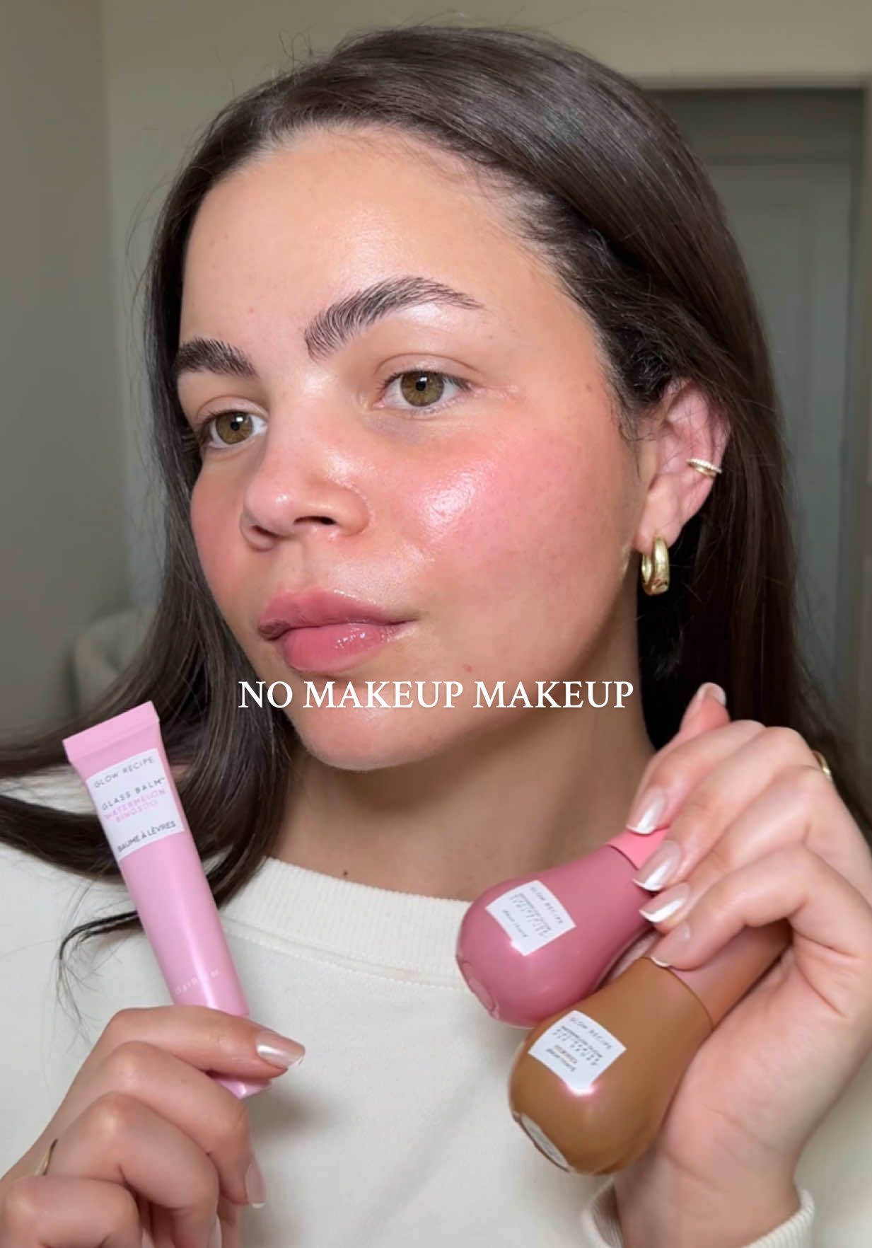 TikTok post by @aislinnfoutz for Glow Recipe. Caption reads: The glow is real, and it’s all skincare 😌✨ @Glow....