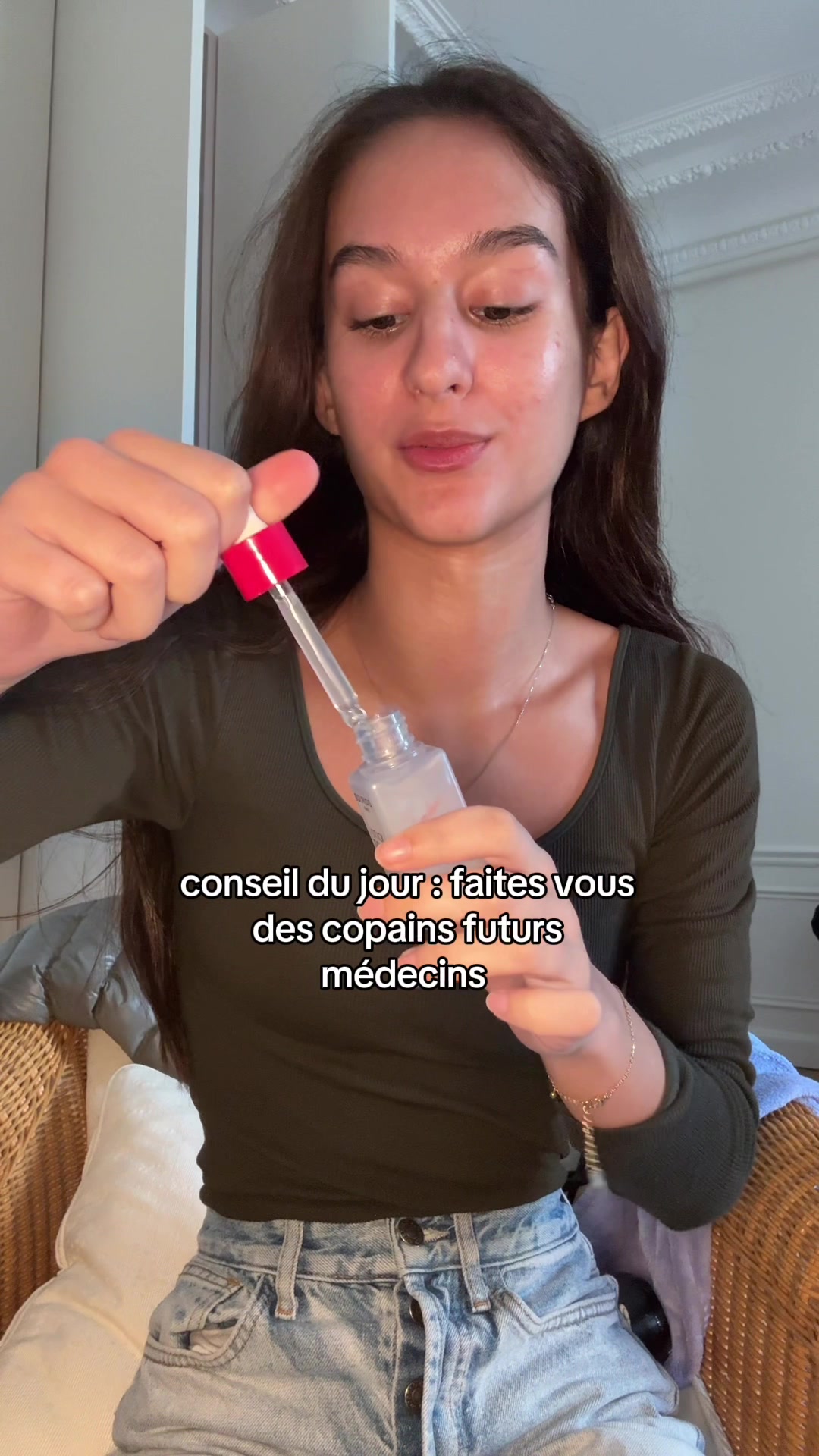 TikTok post by @anusha.drg for Bourjois. Caption reads: [...] #grwm #maquillage #medecine #etudes #lycee....