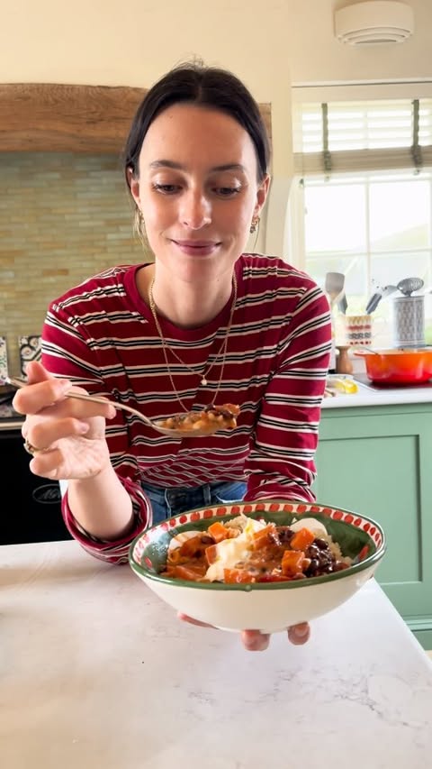 Instagram post by @ella.mills__ for Symprove. Caption reads: Dinner is served. We're cosying up with a bowl of....