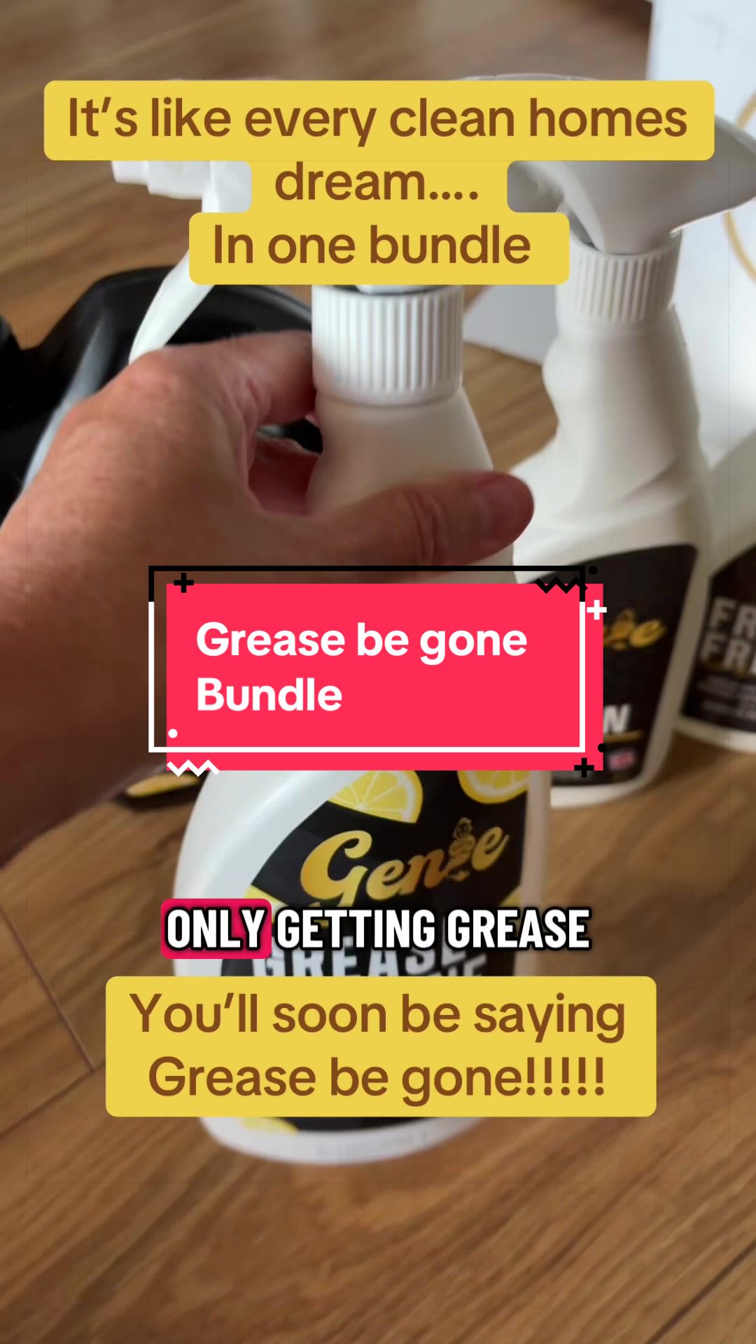 TikTok post by @lcsttessentials for Genie Clean. Caption reads: [...] bundle #TikTokMadeMeBuyIt #dealdrops @Genie....