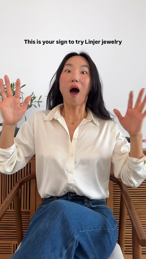 Instagram post by @chloes.looks for Linjer Jewelry. Caption reads: This is your sign to try @linjerco - quality meets....