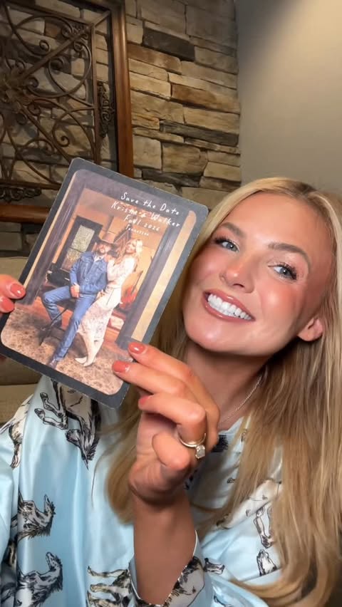 Instagram post by @krista_tigirlily for Minted. Caption reads: [...] my save the dates in the mail from....