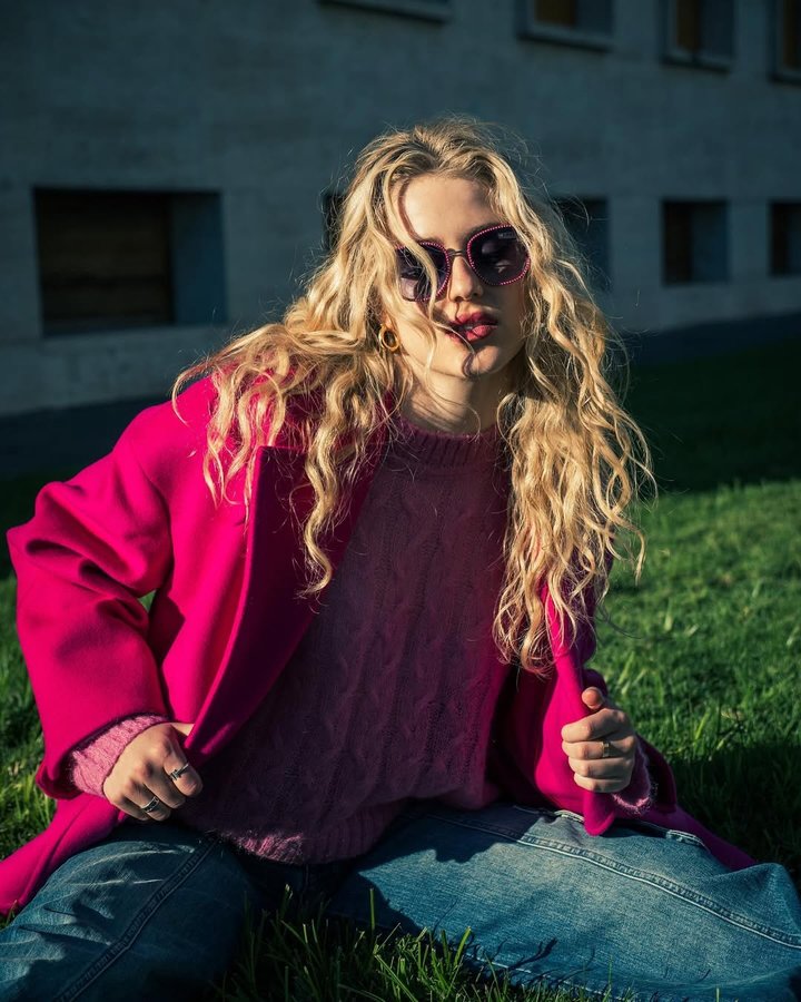 Instagram post by @isobel_kinnear for Marcolin. Caption reads: On Wednesday we wear pink, shame it’s a Tuesday 💖....