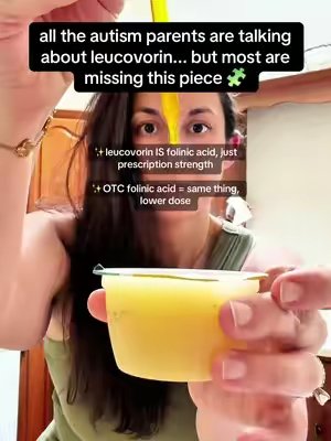 TikTok post by @amandasaysso for Triquetra Health. Caption reads: here’s what most people don’t realize: leucovorin....