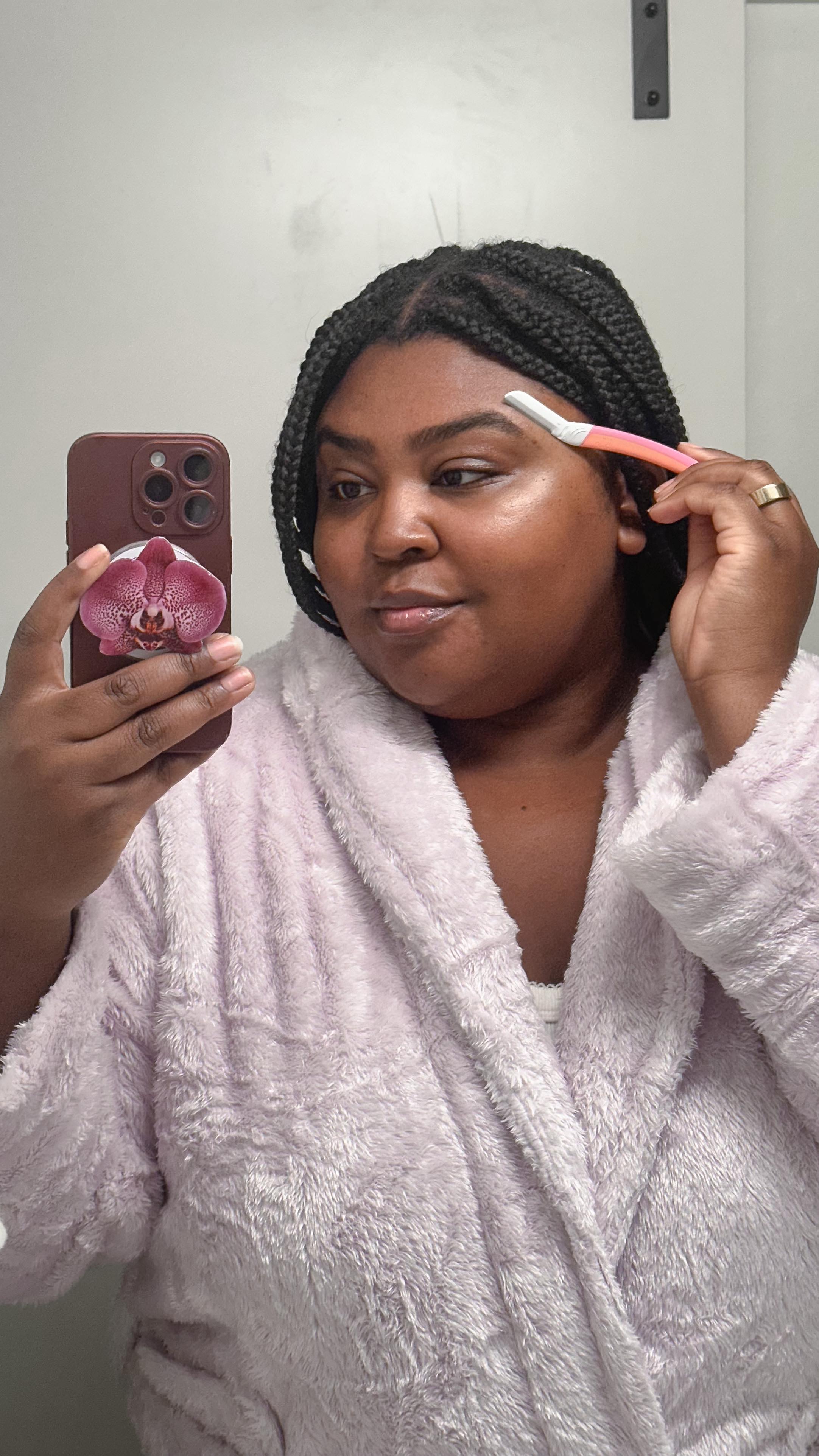 Instagram post by @hey.candace for Billie. Caption reads: [...] skin, your tools, your journey 🗣️ cc....