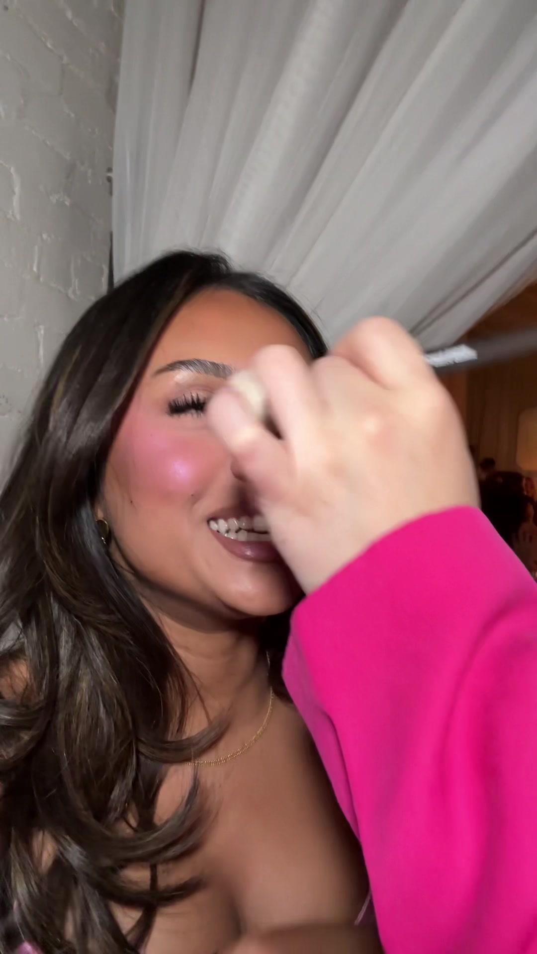 TikTok post by @purnaah for Huda Beauty. Caption reads: it’s brightens up the whole face 😍 @Huda Beauty....