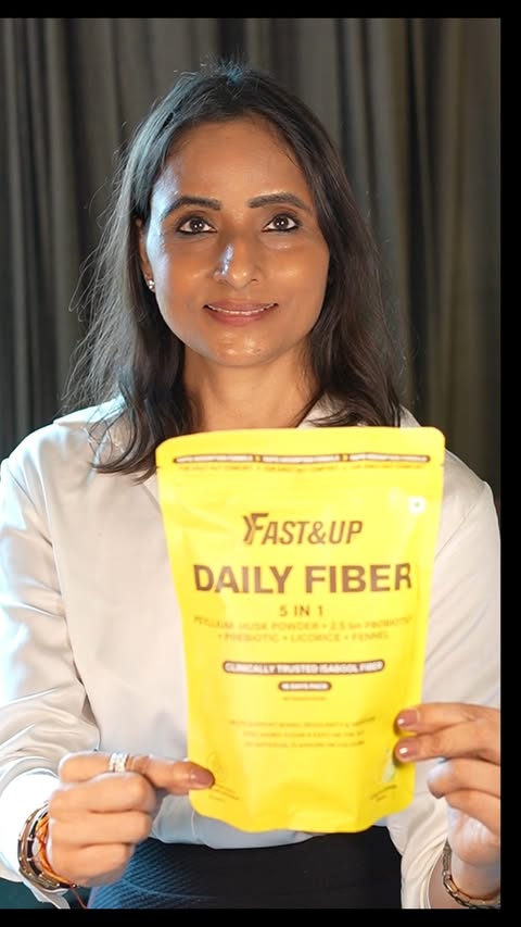 Instagram post by @nutritionistpoojapalriwala for Fast & Up. Caption reads: 💬 Comment “FIBER” and I’ll send you the link. 💚....