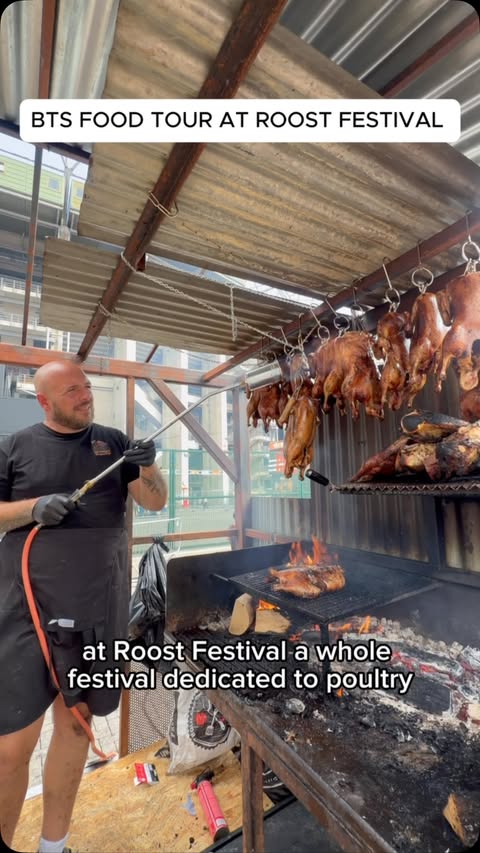 Instagram post by @eatingwithtod for Ray-Ban. Caption reads: [...] THE SCENES AT ROOST FESTIVAL 🐔 👀 With....