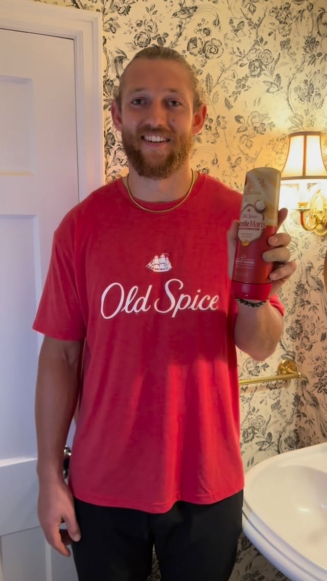 Instagram post by @theehock8 for Walgreens. Caption reads: I use @oldspice Super Hydration Body Wash to stay....