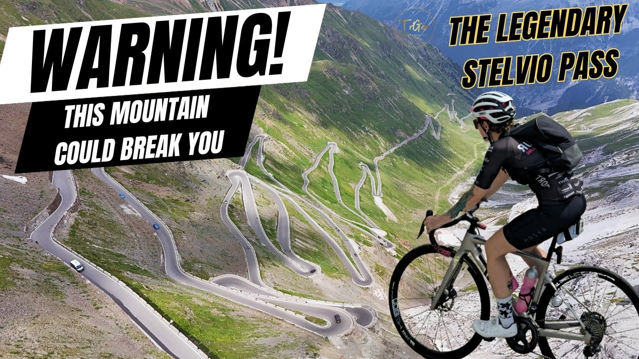 YouTube post by @EstefanGerheim for Compex. Caption reads: Cycling the EPIC Stelvio Pass – This Was Insane!.