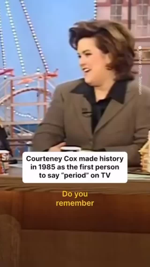 Instagram post by @friendstvbro for Tampax. Caption reads: Did you know that Courteney Cox was the first....