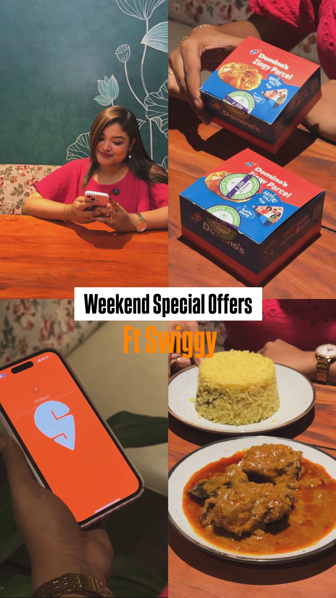Instagram post by @foodie___panda_____ for Swiggy. Caption reads: Kolkata foodies, Swiggy’s got your weekend sorted!....