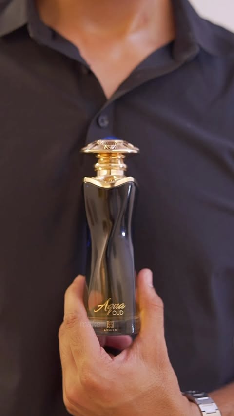 Instagram post by @lifeofshariq for Ahmed Al Maghribi Perfumes. Caption reads: [...] @ahmedalmaghribiperfumeindia....