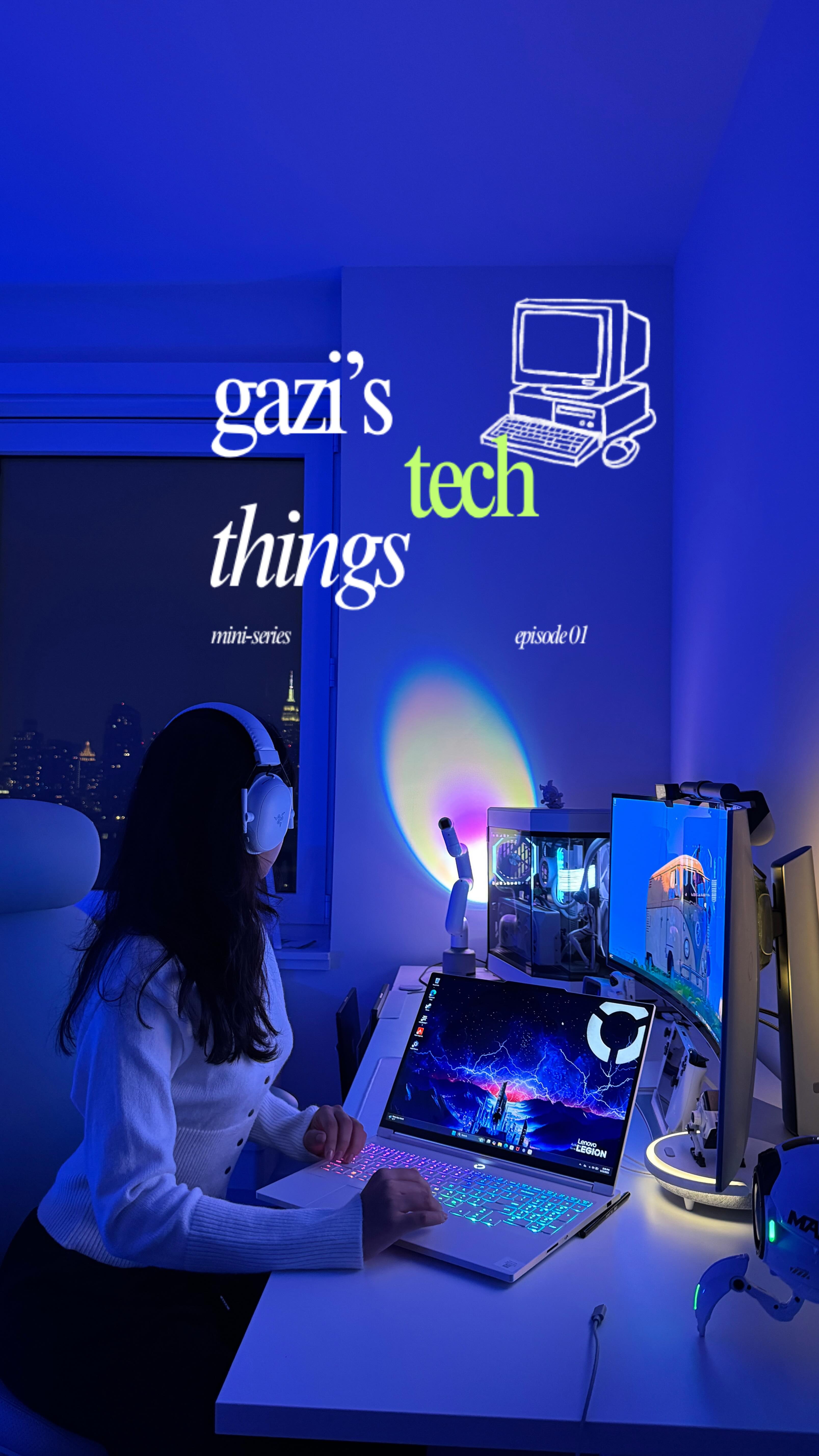 Instagram post by @gazisj for Intel. Caption reads: gazi’s tech things ep 1 → reach your impossible....