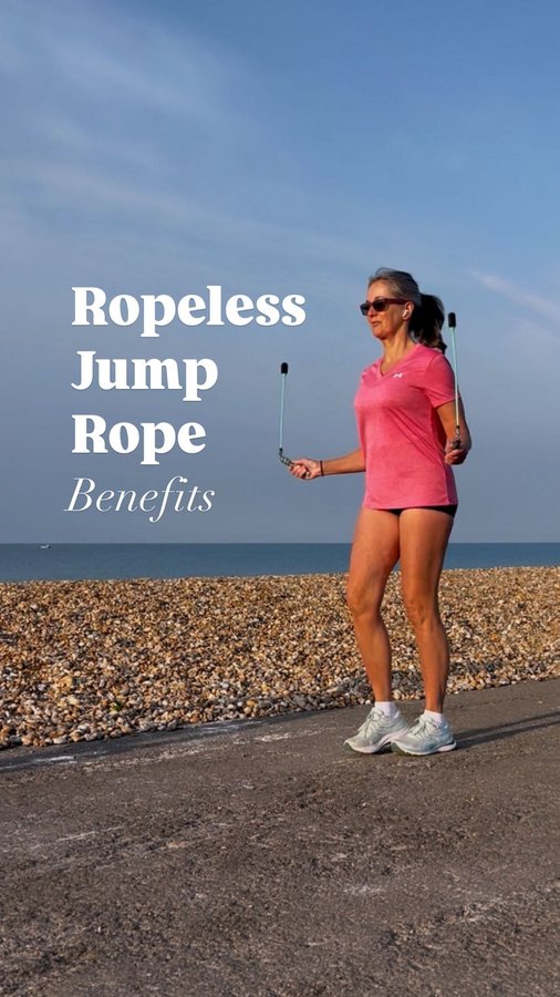 Instagram post by @hergardengym for Crossrope. Caption reads: [...] If so these ropeless jump ropes....