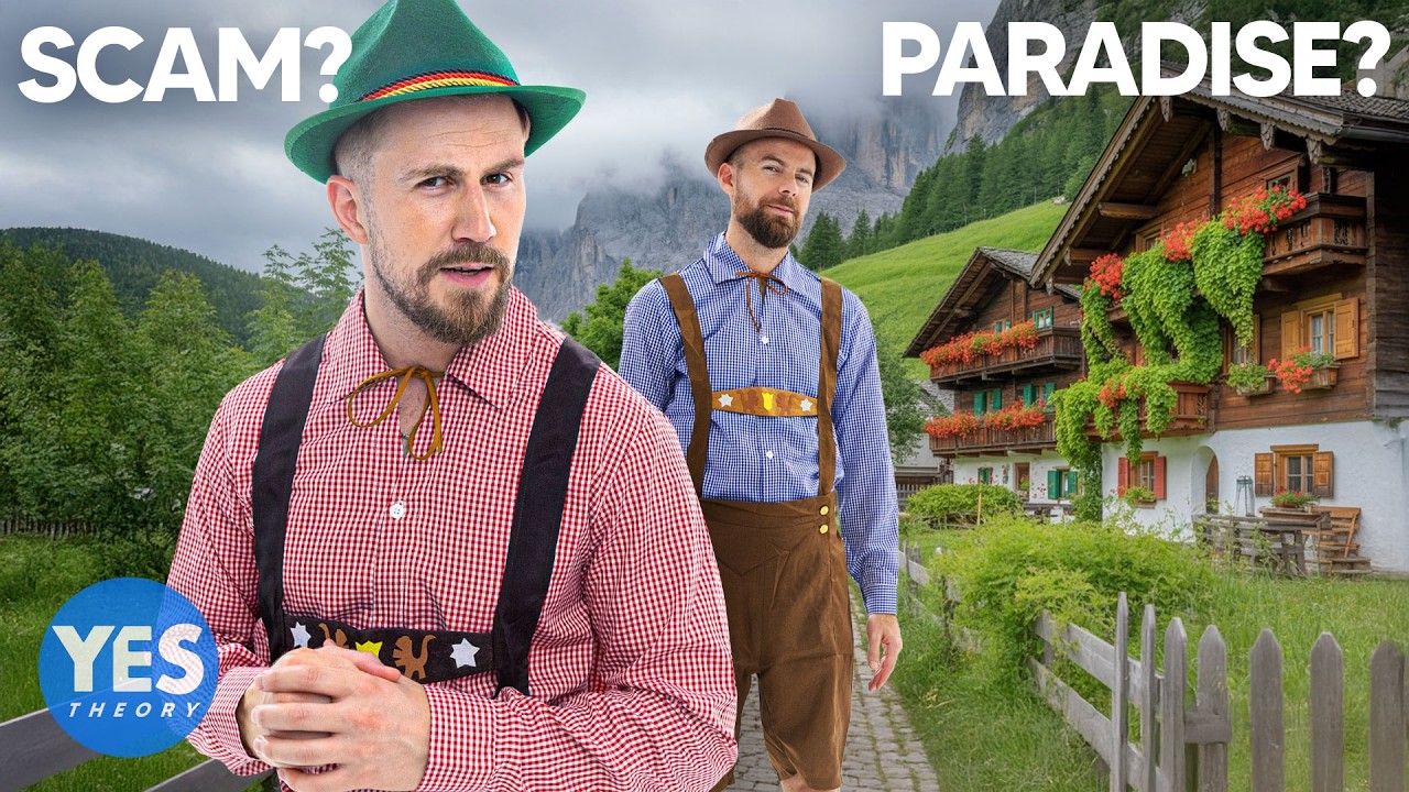 YouTube post by @YesTheory for Soundstripe. Caption reads: This Village Pays You $70,000 To Move There (is it....