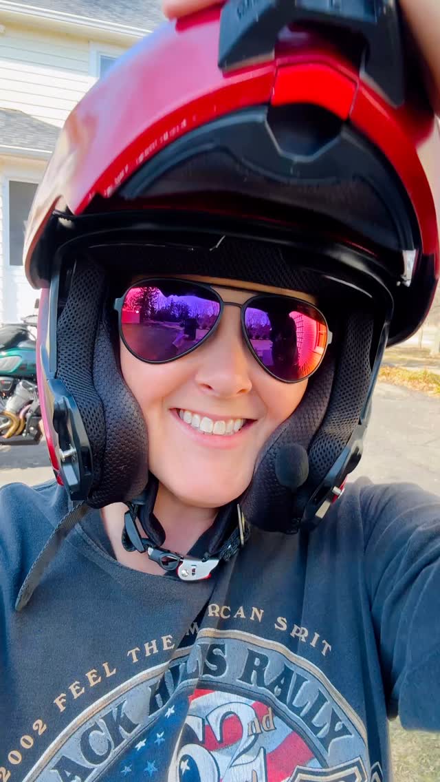 Instagram post by @her.two.wheels for Flying Eyes Optics. Caption reads: Sun’s finally out, so my SUNNIES are always on!....
