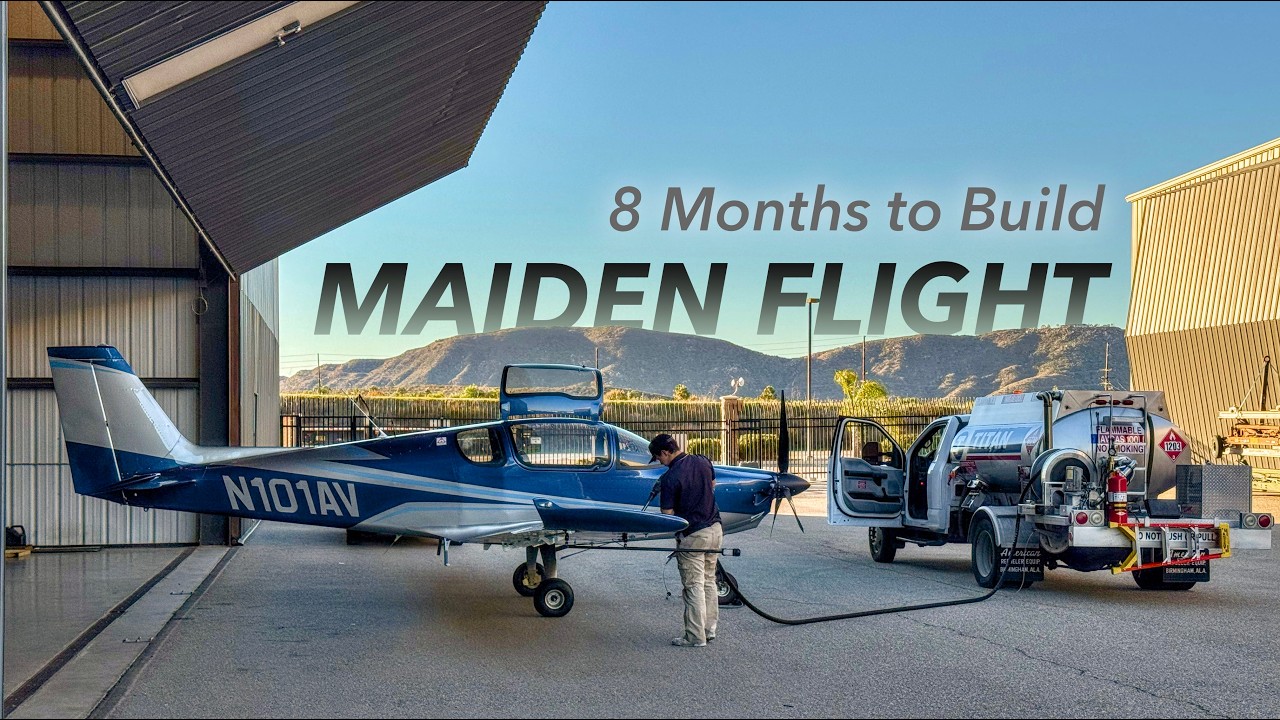 YouTube post by @Aviation101 for Garmin. Caption reads: We BUILT THIS PLANE and Flew it Home.