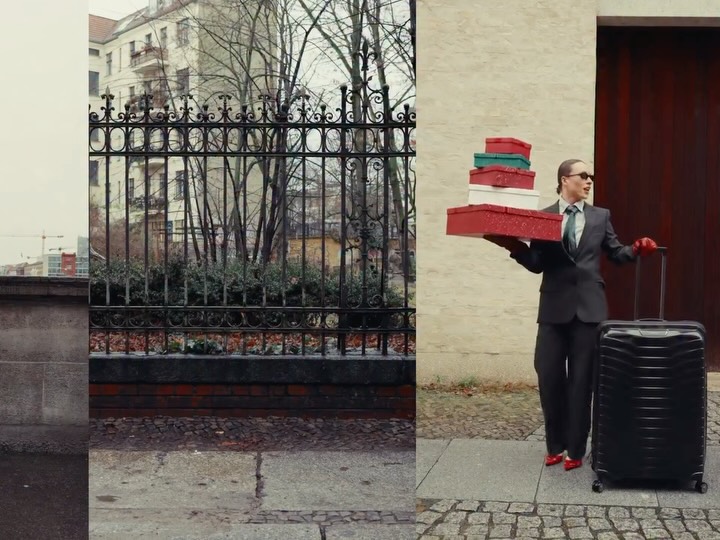 Instagram post by @lara_bsmnn for SAMSONITE. Caption reads: [...] full of outfits and possibilities....