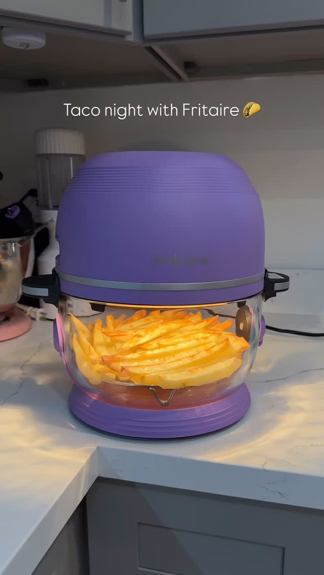 Instagram post by @thatgirljans for Fritaire. Caption reads: I’m in love with my Fritaire Air Fryer💜 The color....