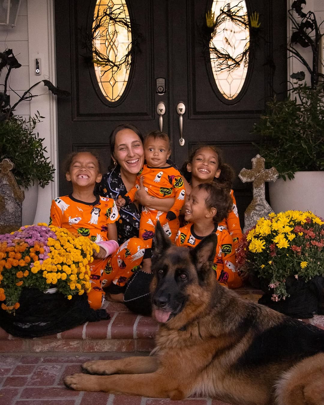 Instagram post by @mama.shocks for Hills Pet. Caption reads: halloween decorating crew at your service....
