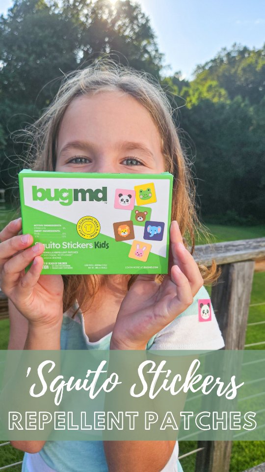 Instagram post by @handmadeonpoplar for BugMD. Caption reads: (AD) Critter and I love to play outside after....