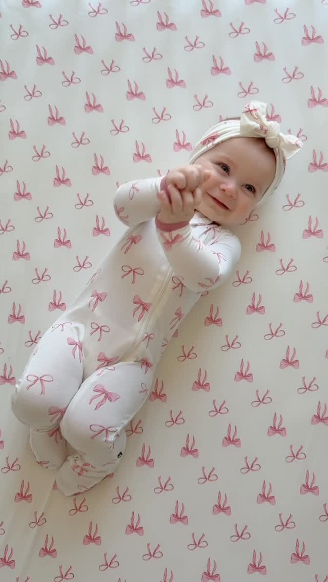 Instagram post by @mandy for Kyte Baby. Caption reads: Sweet dreams are made in bows and bamboo 🎀....