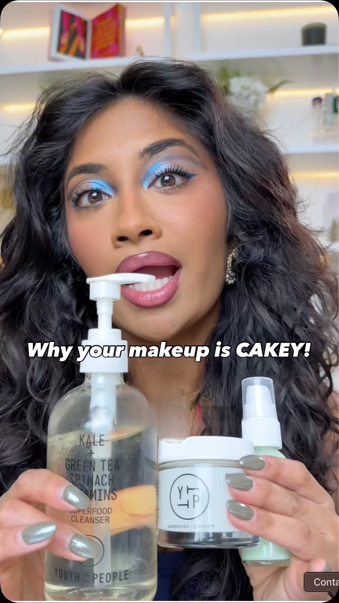 Instagram post by @monica.raviii for Youth To The People. Caption reads: SKIP PREP IS KEEYYYYY even if you have combo or....