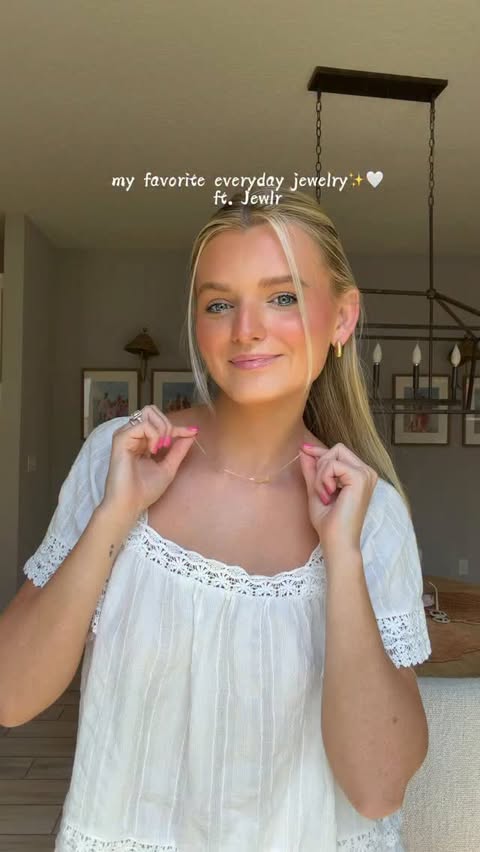 Instagram post by @maddie_burch for Jewlr. Caption reads: my favorite everyday jewelry from @jewlr that I....