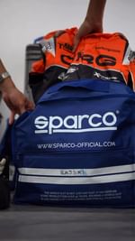 Instagram post by @crgfactory for Sparco. Caption reads: The new Sparco Prime K 8877-2022 ADVANCED race....