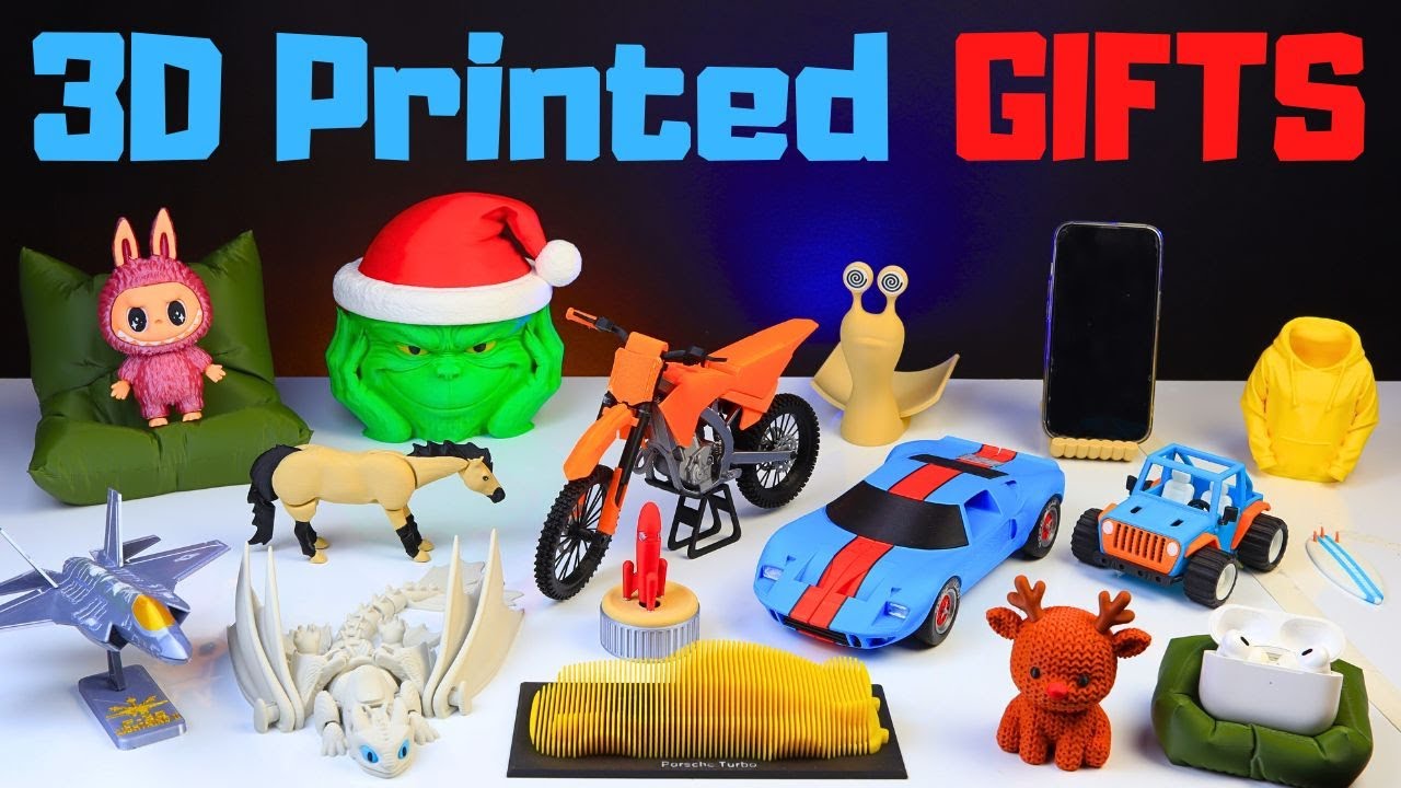YouTube post by @Marc3DP for Flashforge. Caption reads: [...] for GIFT | Best 3D Printed Gifts |....