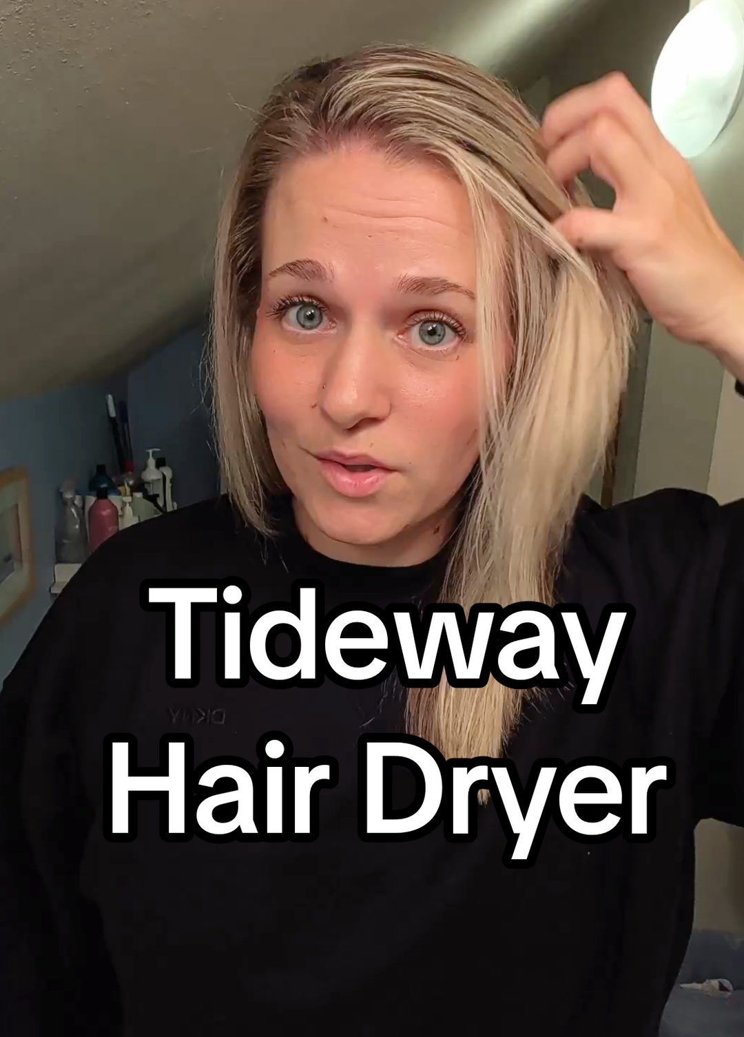 TikTok post by @sassyfitcassie for Tideway. Caption reads: I will never go back to my old hair dryer. This....