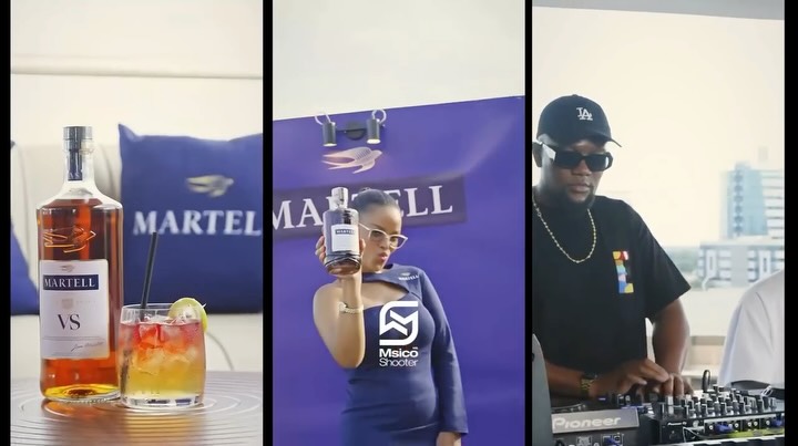 Instagram post by @jozistraight_dj for Martell. Caption reads: [...] of THE TRIPLE EXPERIENCE MIX powered by....