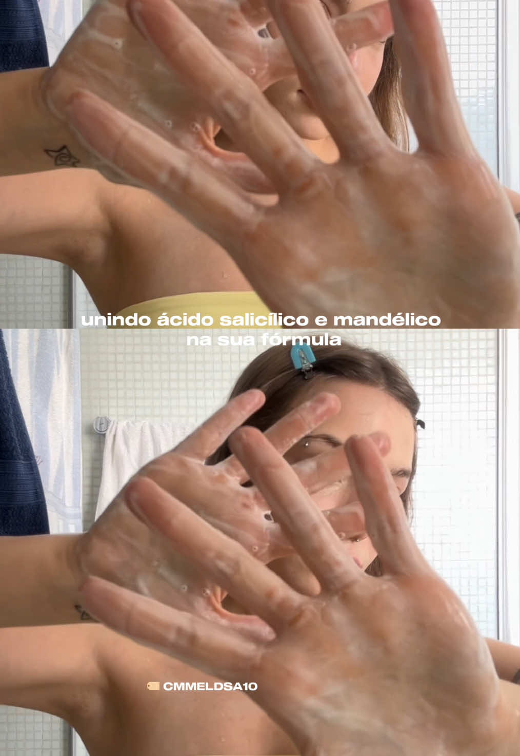 TikTok post by @melissadsa_ for Creamy Skincare. Caption reads: love u @Creamy Skincare 🫧🫧🧼🧼🫧🧼🧼🫧🫧🫧      ....