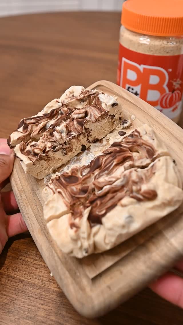 Instagram post by @smoothieflip for PBfit. Caption reads: froyo oatmeal cookie bars made w/ @pbfit pumpkin....