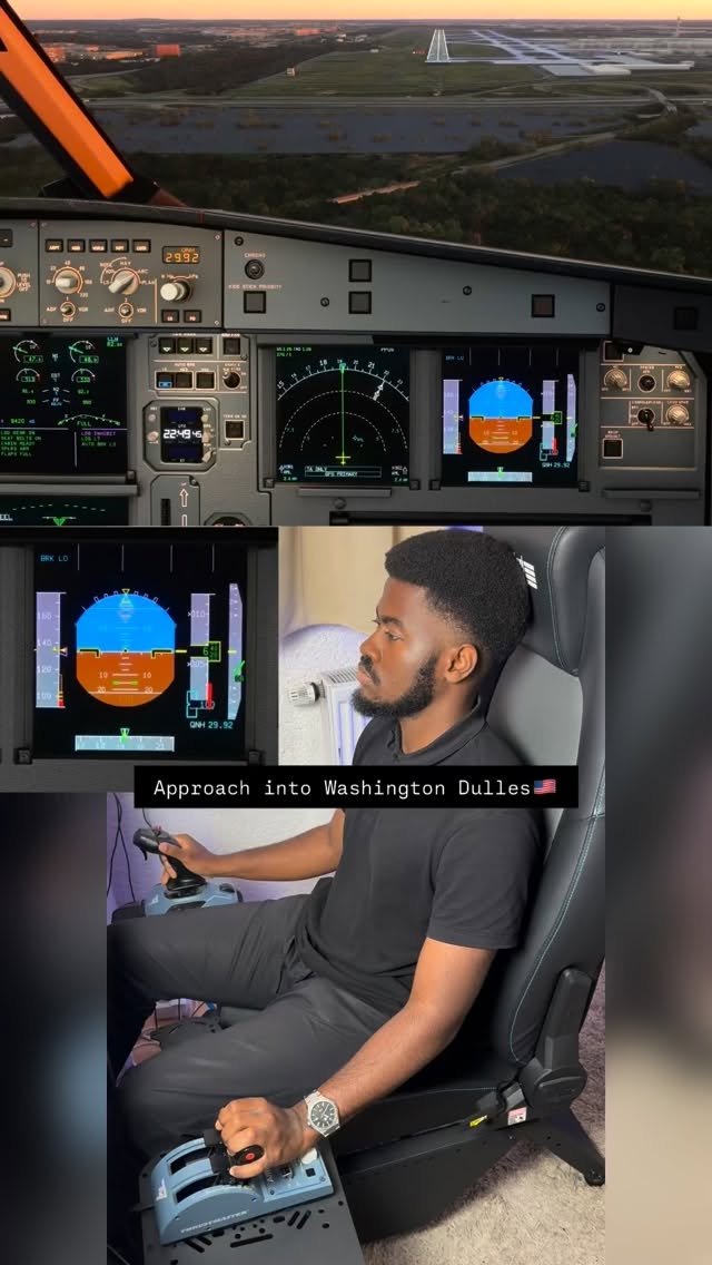 Instagram post by @fly_with_johan for Next Level Racing. Caption reads: PAPI was definitely off there, it makes landing....