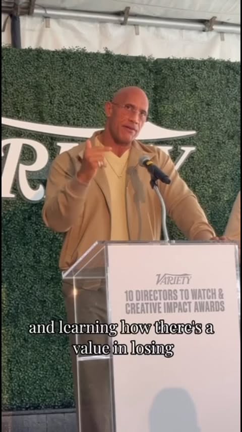 Instagram post by @therock for Variety. Caption reads: Thanks to everyone in this room for listening to....